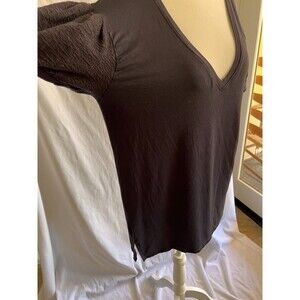 H by Bordeaux poof sleeve navy blue blouse XL